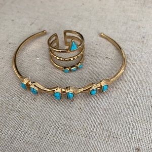 Stella and Dot Turquoise Cuff Bracelet & Ring